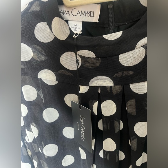 NWT Sara Campbell Black and White Polka Dot Dress | Size Medium - Picture 2 of 2